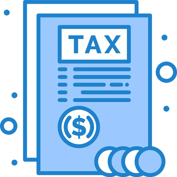 文件报告税图标在文件大纲风格 — 图库矢量图片