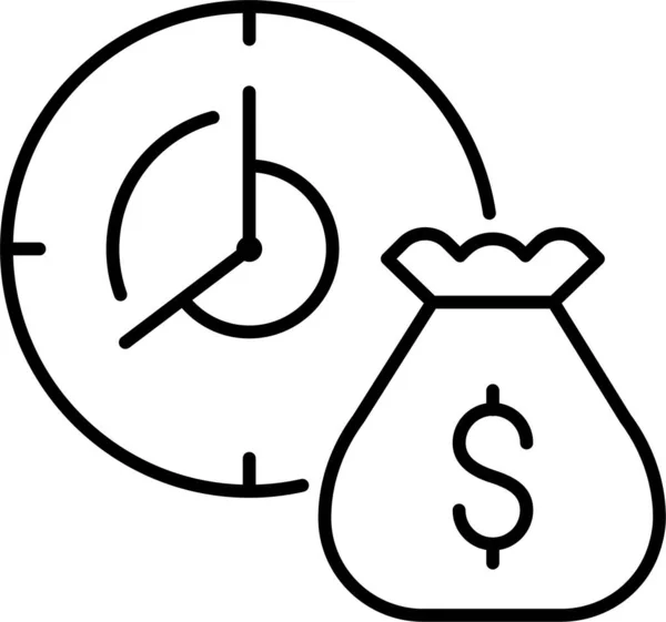 Bolsa Banco Reloj Icono — Vector de stock