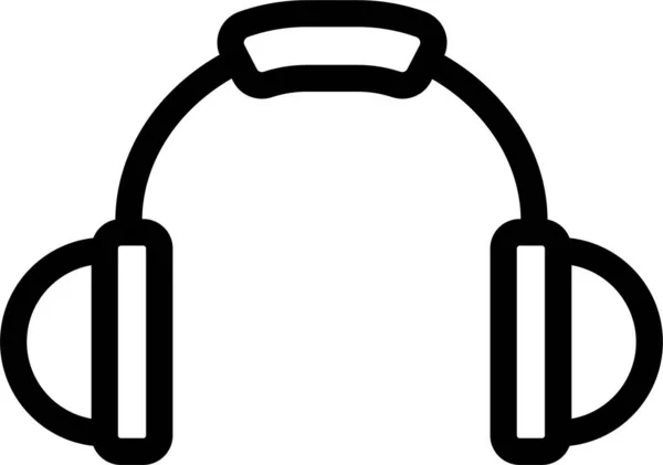 Contorno Equipo Auriculares Icono — Vector de stock