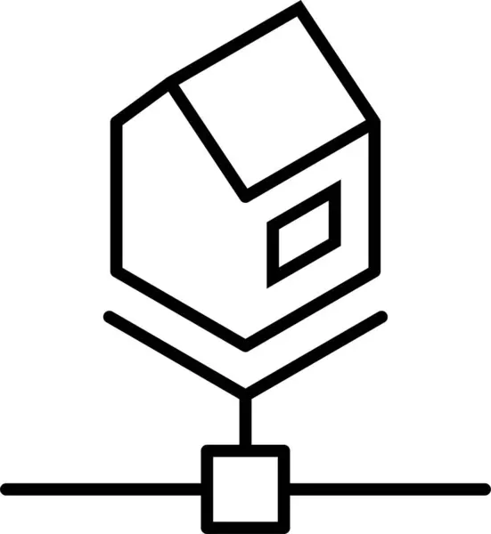 Connection Data House Icon — Stock Vector