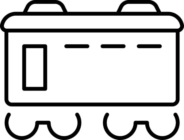 Rijtuig Passagier Pictogram Omtrek Stijl — Stockvector