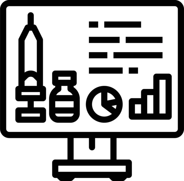 Ikona Statistického Monitoru Počítače — Stockový vektor
