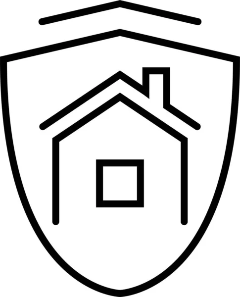 Ikona Domu Straży Firmy Zarysie Stylu — Wektor stockowy