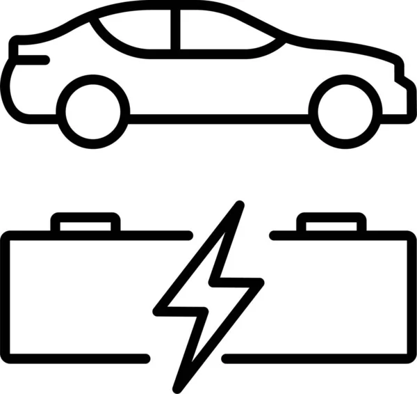 Coche Batería Icono Eléctrico — Archivo Imágenes Vectoriales