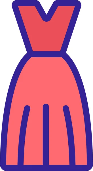 Иконка Одежды Контура Платья Стиле Filledoutline — стоковый вектор