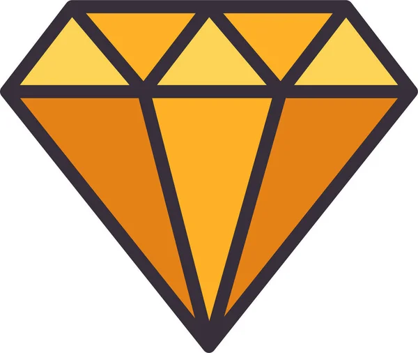 Brillante Negocio Icono Diamante — Vector de stock