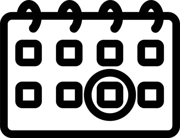 Ikona Cyklu Antykoncepcji Kalendarzowej Zarysie — Wektor stockowy