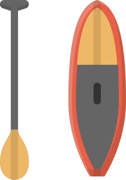 Paddleboarding Activity Paddleboard Icon Flat Style — Stock Vector