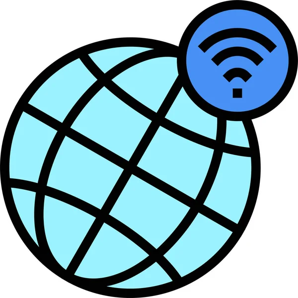 Wifi Icono Digital Mundial — Vector de stock