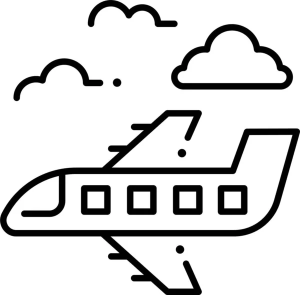 Volar Icono Vuelo Del Avión — Vector de stock