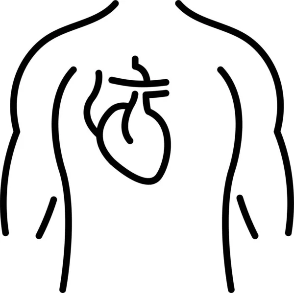 Anatomie Kardiologie Herz Kreislauf Symbol — Stockvektor