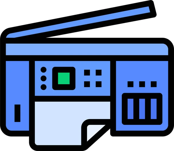 Hardware Printer Printing Icon Filledoutline Style — Stock Vector