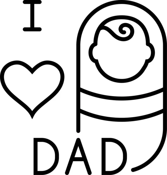 Дитячий Тато Значок Серця Категорії День Матері — стоковий вектор