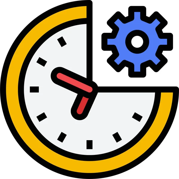 Reloj Negocios Administrar Icono Estilo Filledoutline — Archivo Imágenes Vectoriales