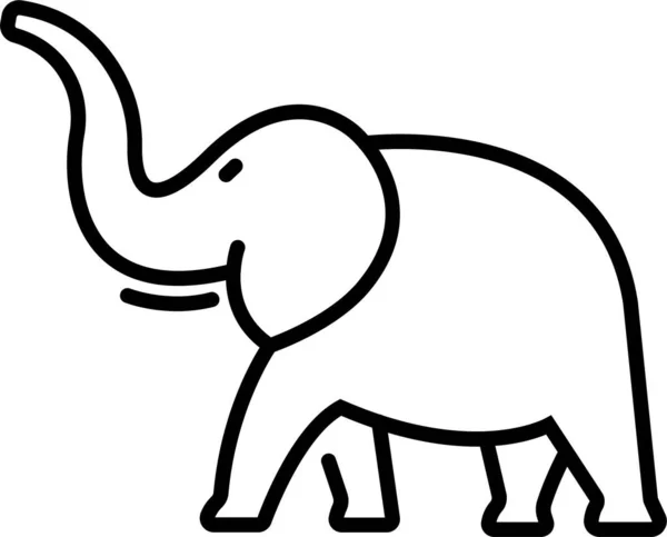 Animale Elefante Safari Icona — Vettoriale Stock