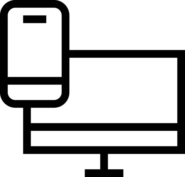 Icono Del Dispositivo Compatibilidad Fundido Estilo Esquema — Archivo Imágenes Vectoriales