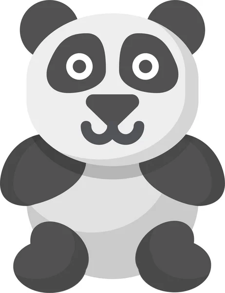 Pandabär Ikone Flachen Stil — Stockvektor