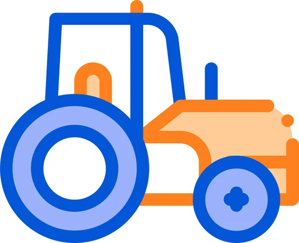 Icono Del Vehículo Tractor Tierras Cultivo Estilo Filledoutline — Vector de stock