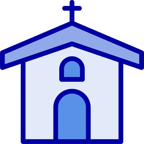 Viering Christelijke Kerk Icoon Filedoutline Stijl — Stockvector