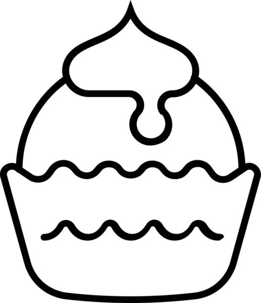 Crème Cupcake Cupcakes Icône — Image vectorielle