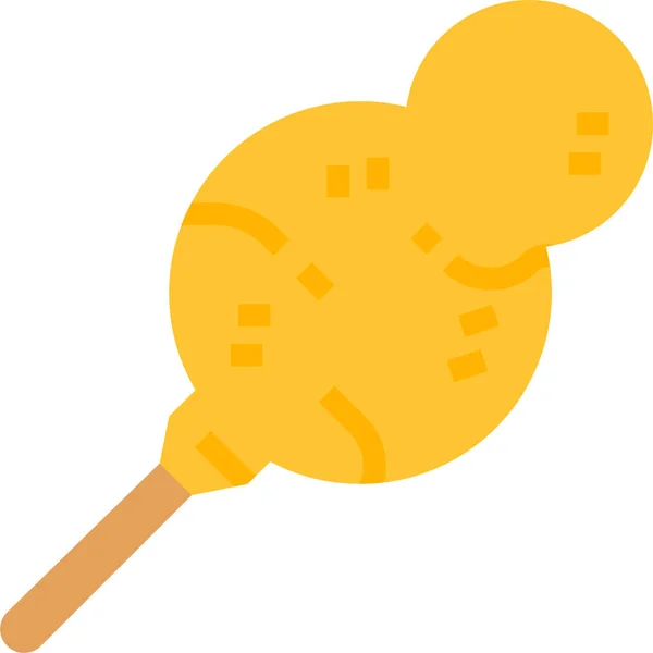 Icono Algodón Caramelo Diversión Estilo Plano — Vector de stock