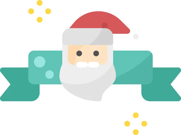 Christmas Claus Decoration Icon Flat Style — Stock Vector