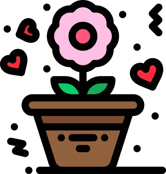 Flor Amor Romance Icono Categoría Amor — Archivo Imágenes Vectoriales