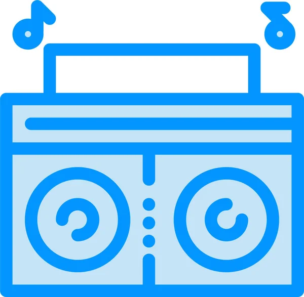 Music Player Radio Icon Filledoutline Style — Stock Vector