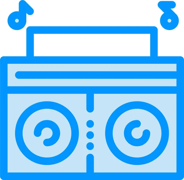 Icono Radio Reproductor Música Estilo Filledoutline — Archivo Imágenes Vectoriales