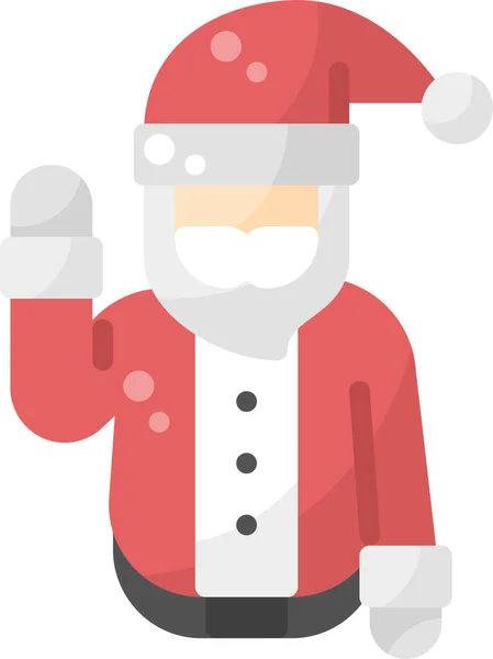 Avatar Lichaam Kerst Icoon Platte Stijl — Stockvector