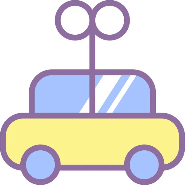 Bebé Coche Niño Icono Estilo Filledoutline — Vector de stock