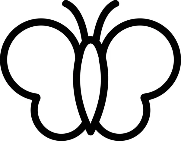 蝶の輪郭線図アイコン — ストックベクタ