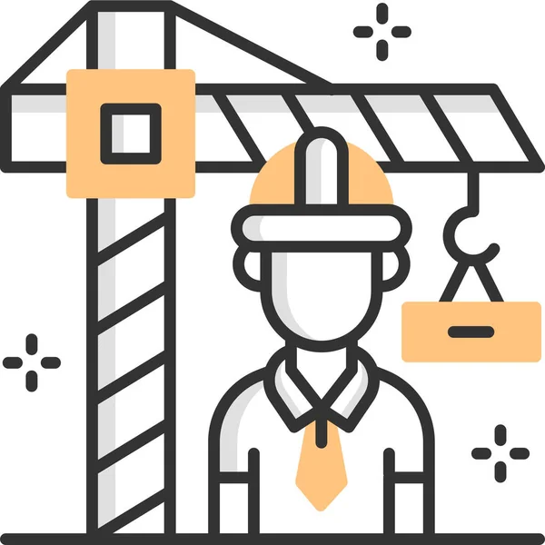 工程师建筑劳动节图标 — 图库矢量图片