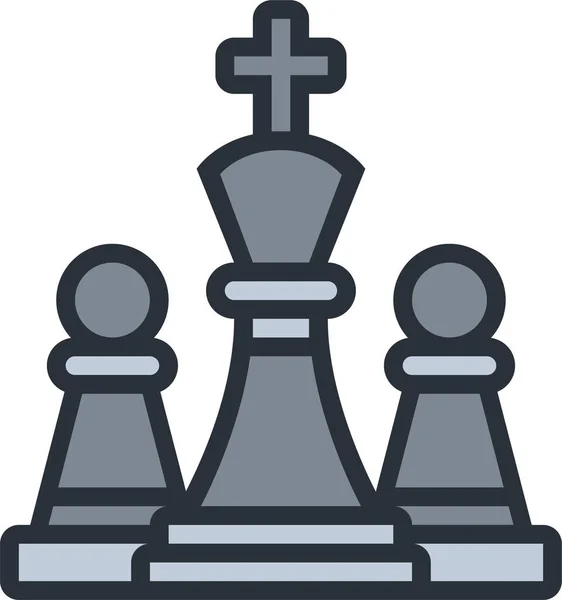 Business Chess Game Icon Fillledskip Στυλ — Διανυσματικό Αρχείο