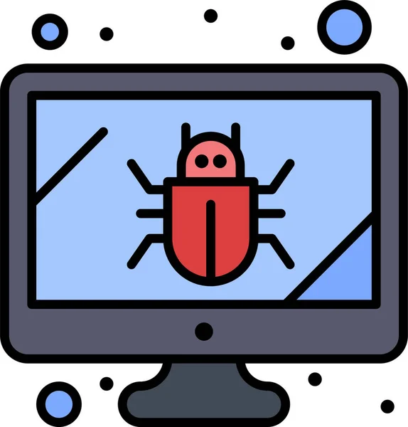Bug Monitor Scherm Pictogram Filedoutline Stijl — Stockvector
