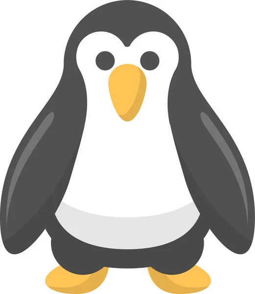 Pingvin Djur Arktisk Ikon Platt Stil — Stock vektor