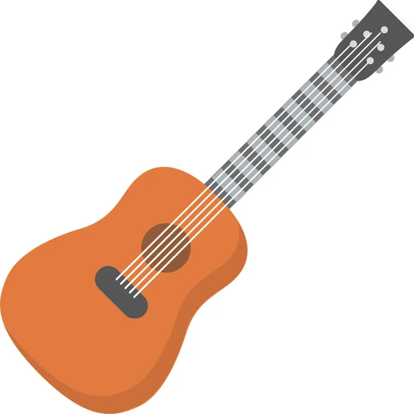 Gitarre Akustische Hobby Ikone Flachen Stil — Stockvektor