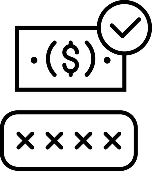 Confirmation Identification Money Icon — Stock Vector