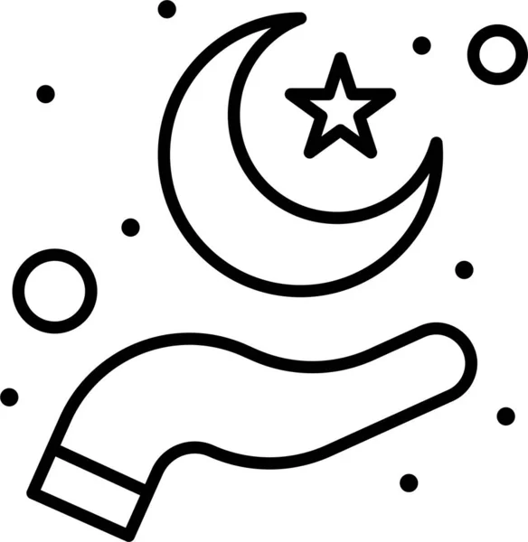 Cuidado Mano Islam Icono Religiónfilosofíacategoría Mitología — Vector de stock