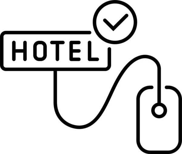 Webbläsare Hotell Länk Ikon — Stock vektor