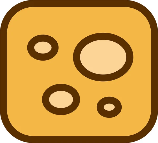 Cheddar Cheese Foodstuff Icon Filledoutline Style — Stock Vector