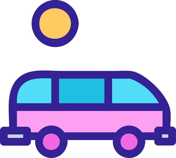 Икона Контура Автобуса Калифорнии — стоковый вектор