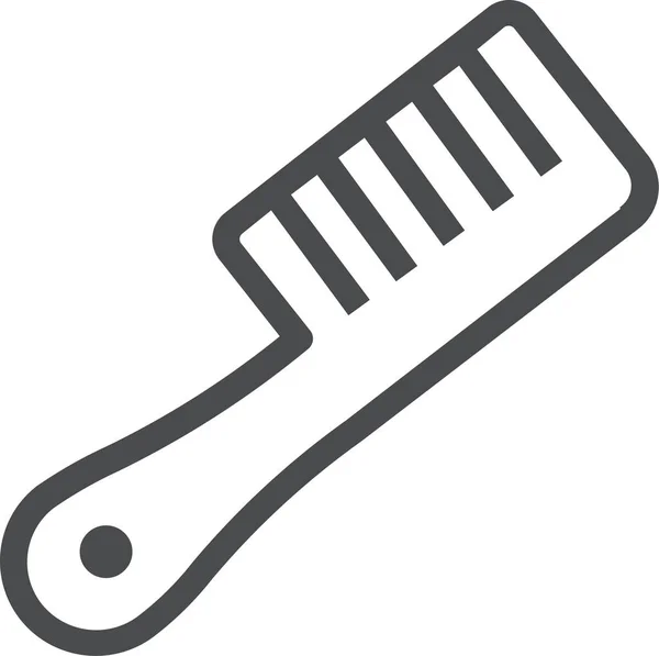 Brosse Peigne Icône Cosmétique Dans Style Contour — Image vectorielle