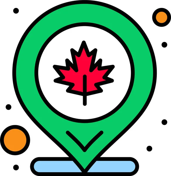 Иконка Местоположения Листа Канады — стоковый вектор