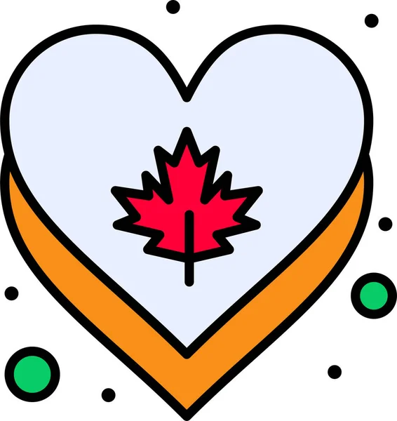 Kanada Szív Szerelem Ikon — Stock Vector