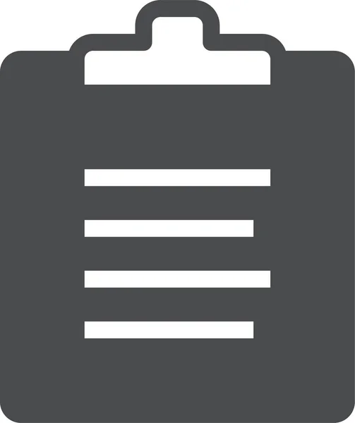 Portapapeles Icono Lista Verificación Texto Estilo Sólido — Vector de stock