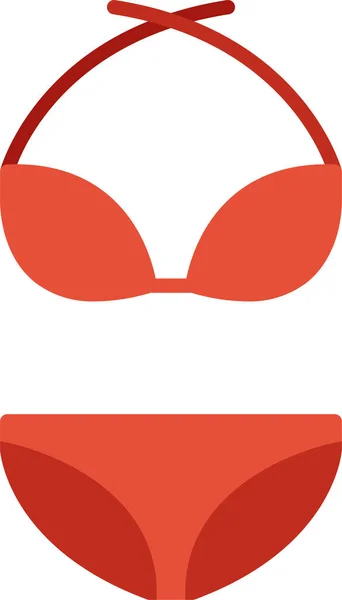 Bikini Vestido Ropa Icono Estilo Plano — Archivo Imágenes Vectoriales