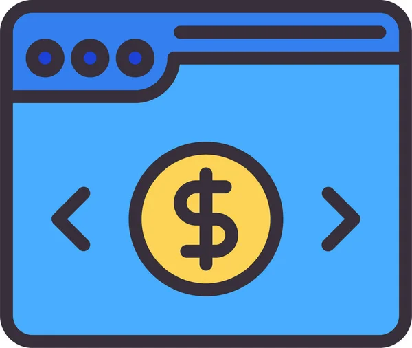 Web Commerce Dollar Pictogram — Stockvector