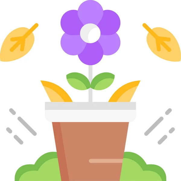 Çiçek Saksısı Bahçe Simgesi — Stok Vektör