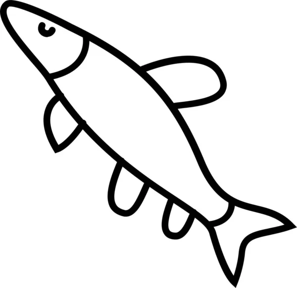 Fisch Gudgeon Meeresfrüchte Ikone — Stockvektor